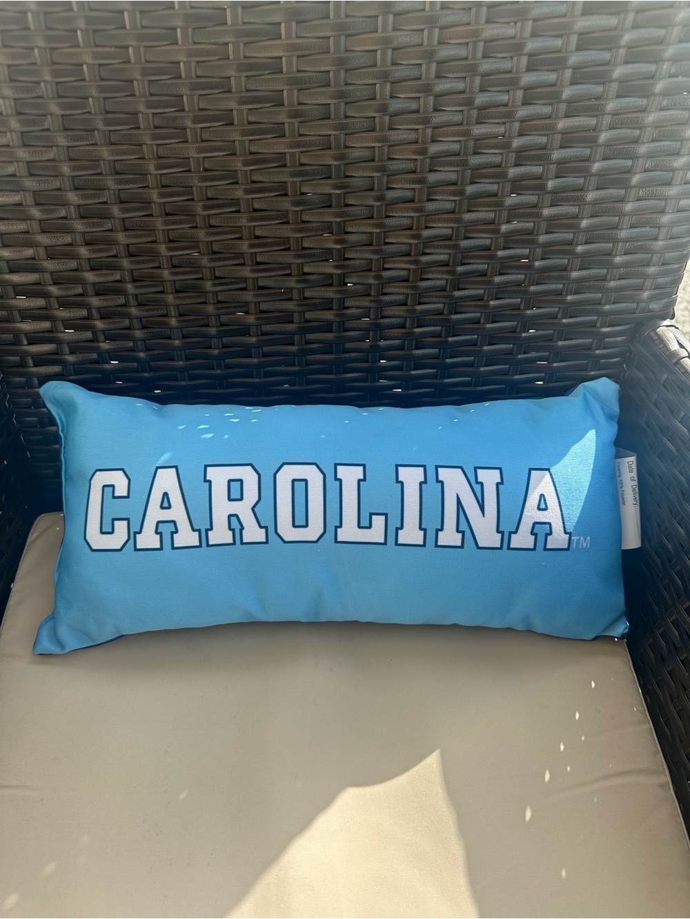 North Carolina 2 Sided Bolster Travel Pillow, 16" x 6", Made in the US College